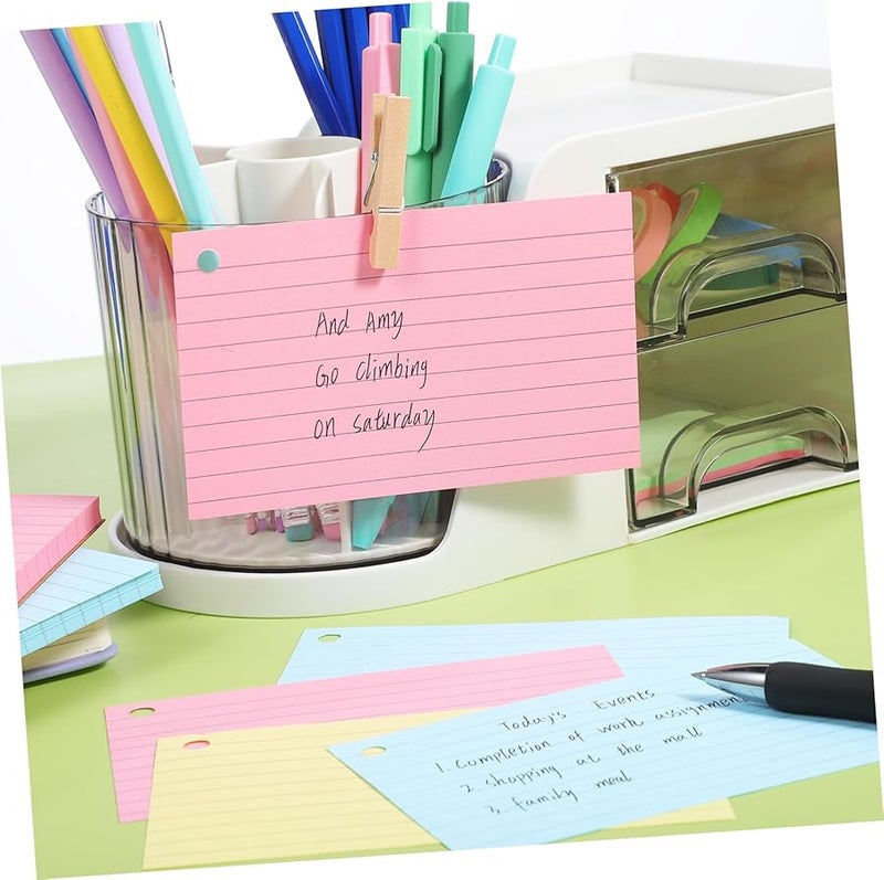 150pcs Ruled Index Cards with Rings Double Sided Flash Cards for Binder - Image 3