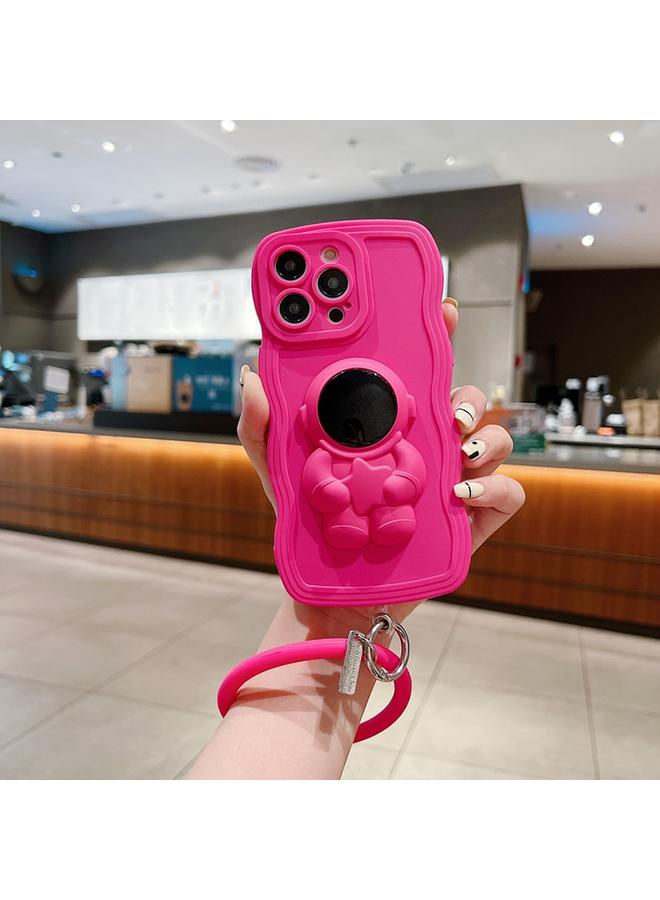 Zaboon Case For iPhone 12 mini 3D Astronaut Holder Skin-feel Silicone Phone Case with Wristband - Image 1