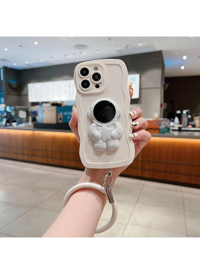 Zaboon Case For iPhone 12 mini 3D Astronaut Holder Skin-feel Silicone Phone Case with Wristband - Image 3