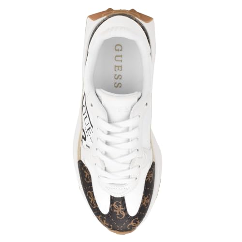 GUESS Women's Calebb5 Sneaker, White/Brown 145, 7 - Image 4