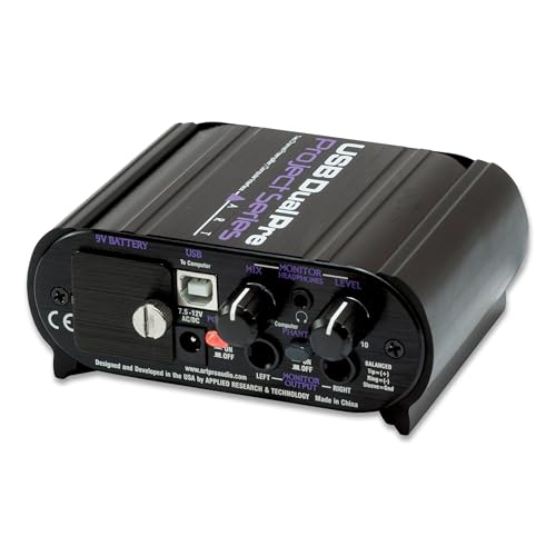 ART USB Dual Pre Two Channel Preamplifier/Computer Interface (USBDUALPREPS),Black - Image 3