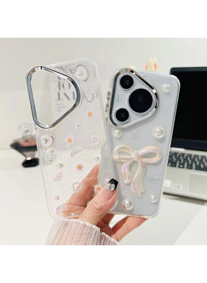 S-TOP Case For Huawei Pura 70 3D Bow Pearl Love Flower TPU Phone Case - Image 4