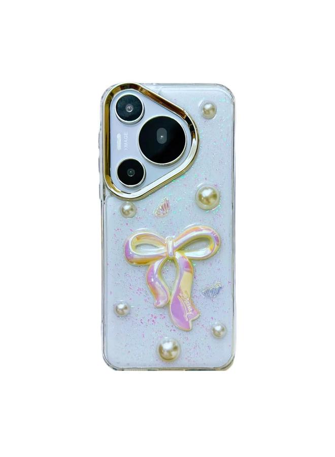 S-TOP Case For Huawei Pura 70 3D Bow Pearl Love Flower TPU Phone Case - Image 1