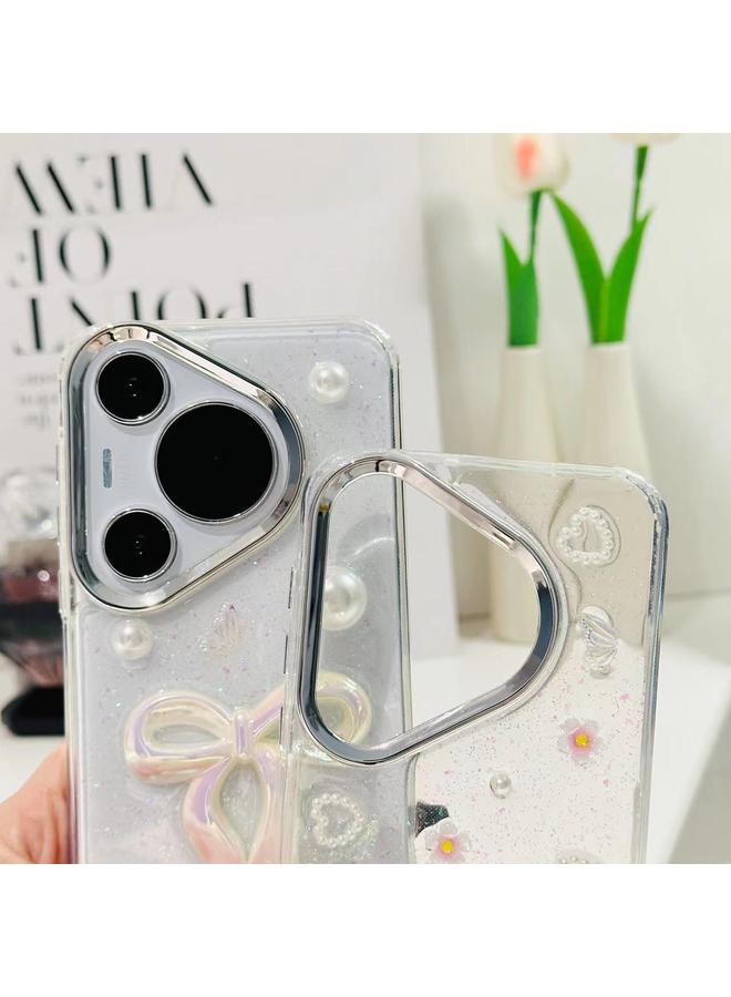 S-TOP Case For Huawei Pura 70 3D Bow Pearl Love Flower TPU Phone Case - Image 5