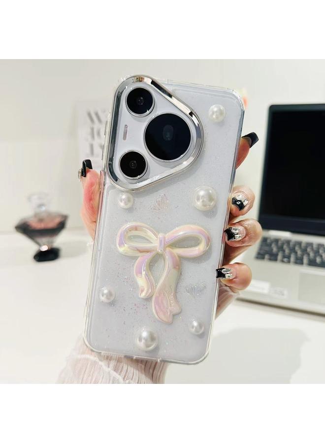 S-TOP Case For Huawei Pura 70 3D Bow Pearl Love Flower TPU Phone Case - Image 2