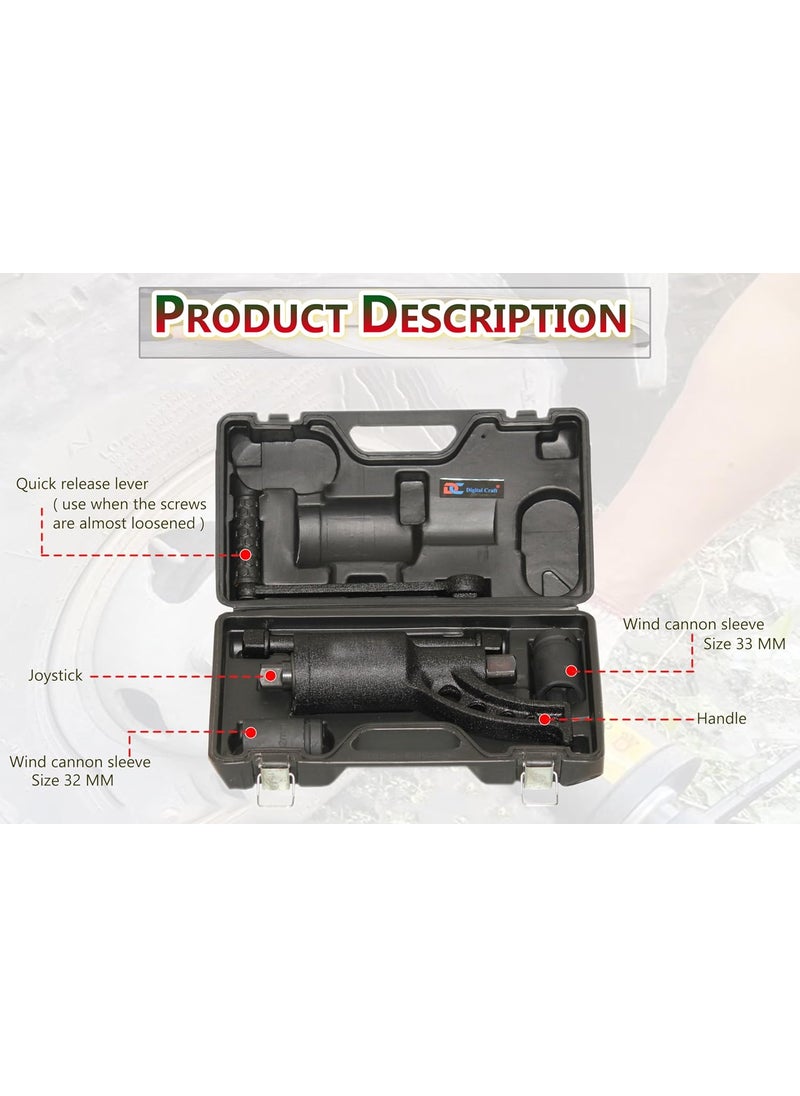 Digital Craft Digital Craft Torque Multiplier Wrench Set LaborSaving Lug Nut Tool for Tire Maintenance with 32mm 33mm Sockets  - Image 2