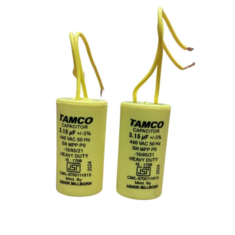 Tamco 315 MFD 440V capacitor for ceiling fan and Mini Cooler Motor pack of 2  - Image 1