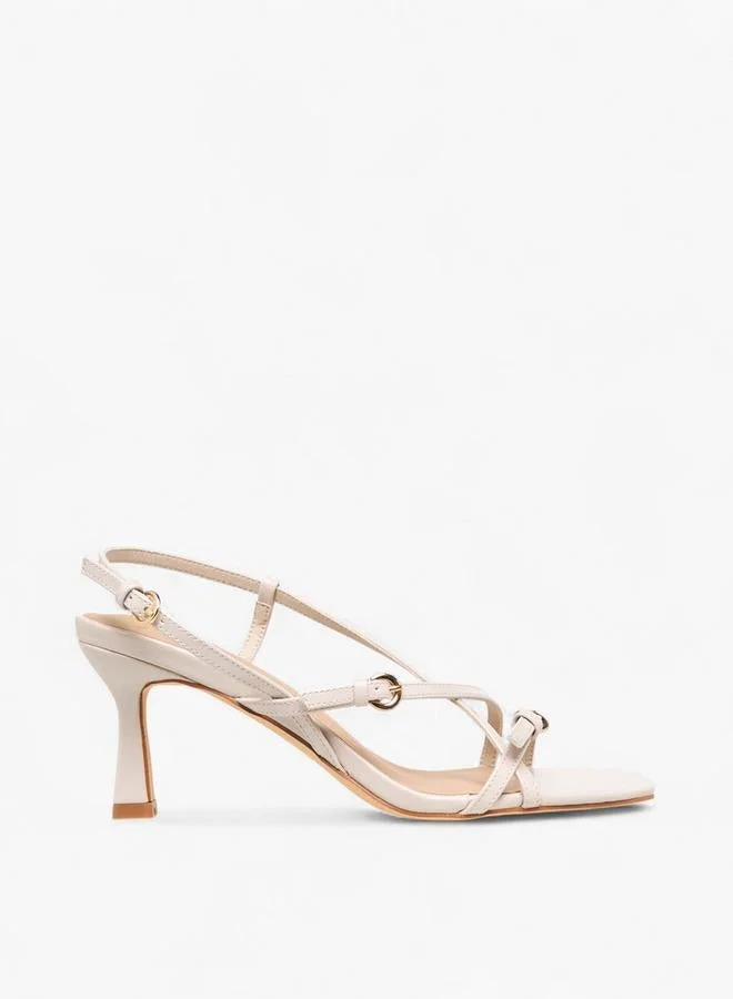 Women Cross Strap Flared Heel Sandals