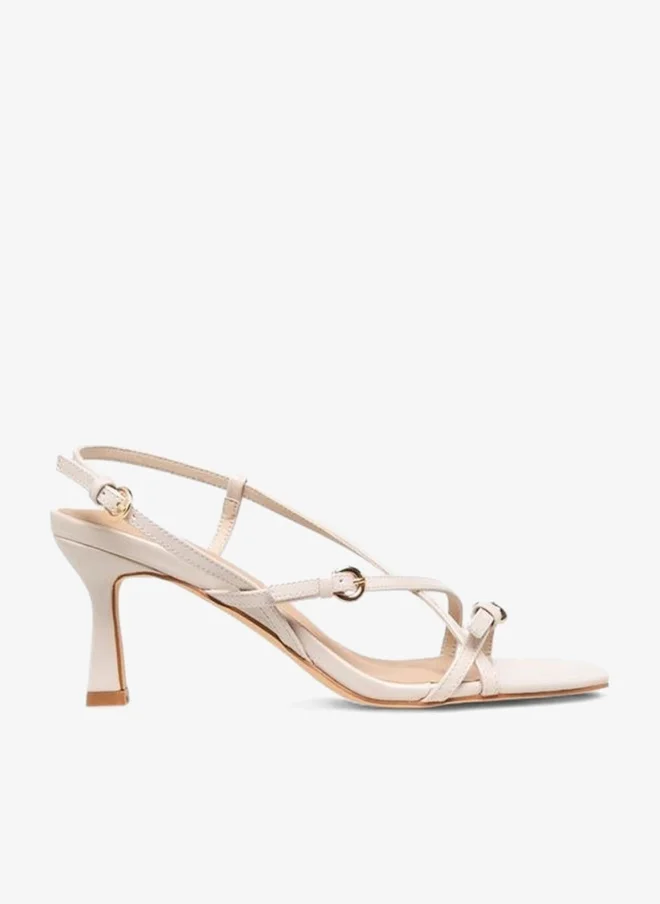 Flora Bella Women Cross Strap Flared Heel Sandals