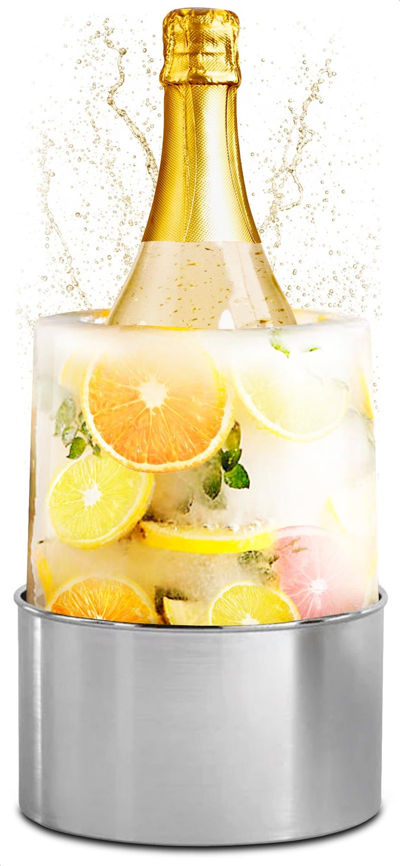 Champagne Bucket Ice Mold Wine Chiller Ice Bucket Flower Food Grade Bucket Champagne Chiller Beer Bucket Cooler Small Metal Bucket Ice Bucket for Parties