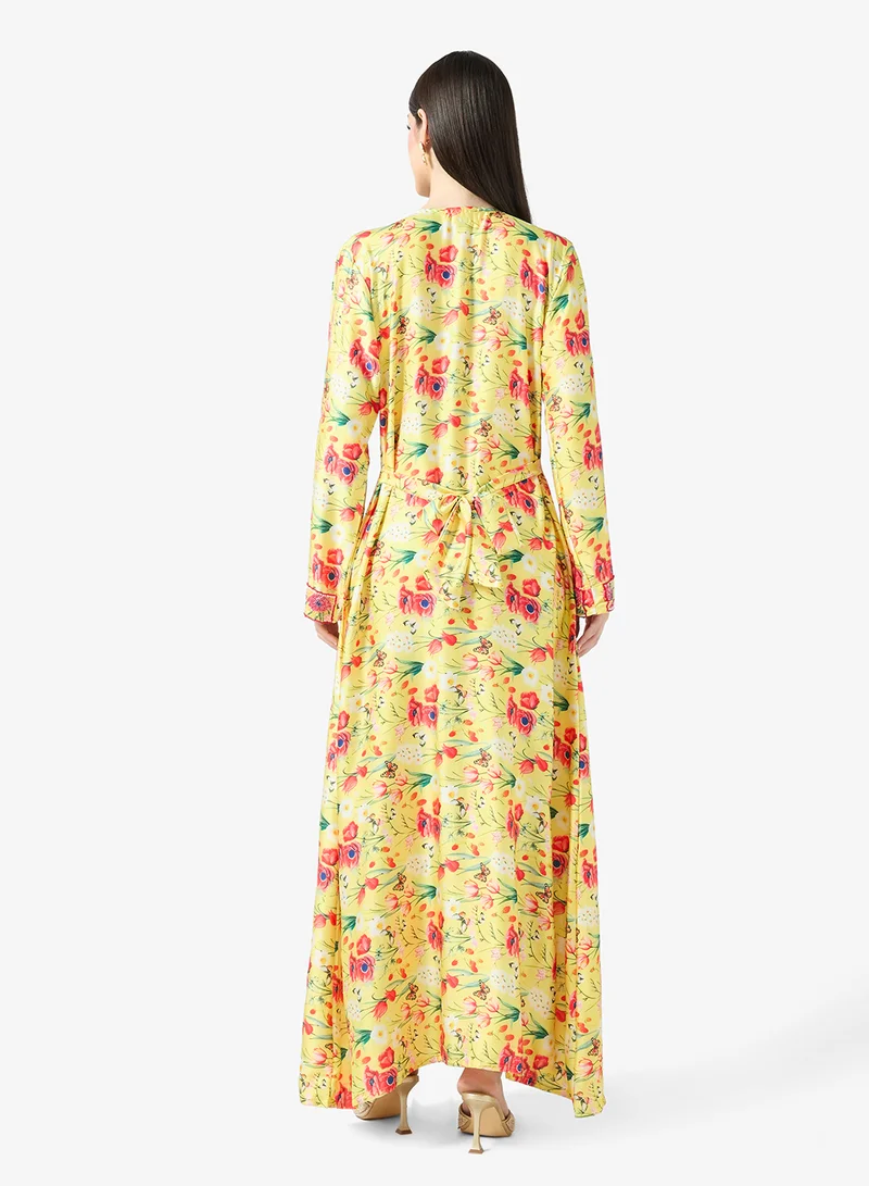 ارابيان كلوزيت Embellished Belted Jalabiya