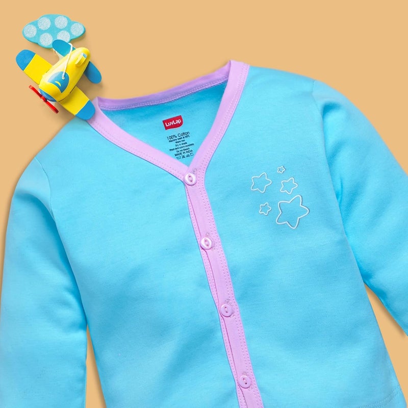 LuvLap Unisex Jhabla Set - 3 Pieces, 0-3 Months, Multicolour - Image 2
