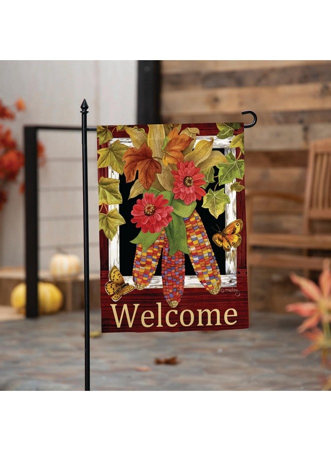 Evergreen Flag Fall Corn Garden Flag, Welcome Fall Garden Flags 12X18 Double Sided, Small Garden Flags For Outside, Fall Decorations For Home, Porch, Yard - Image 1