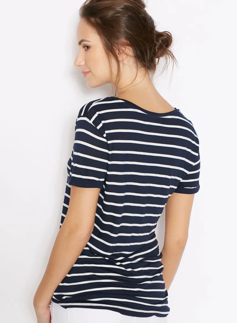 DOROTHY PERKINS Star Printed Striped T-Shirt