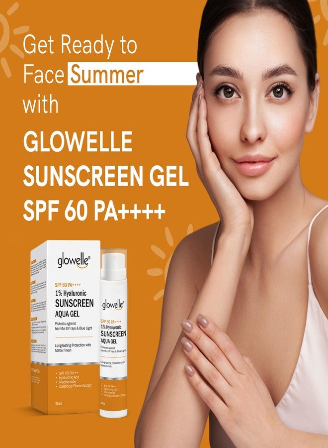 Glowelle غسول الوجه بفيتامين سي من غلوويل (100 مل) + جل واقي من الشمس بحمض الهيالورونيك 1% بعامل حماية 60 PA++++ (50 مل) | تفتيح البشرة، والتحكم في إفراز الدهون، وتنظيف عميق | حماية من الأشعة فوق البنفسجية والضوء الأزرق - Image 3