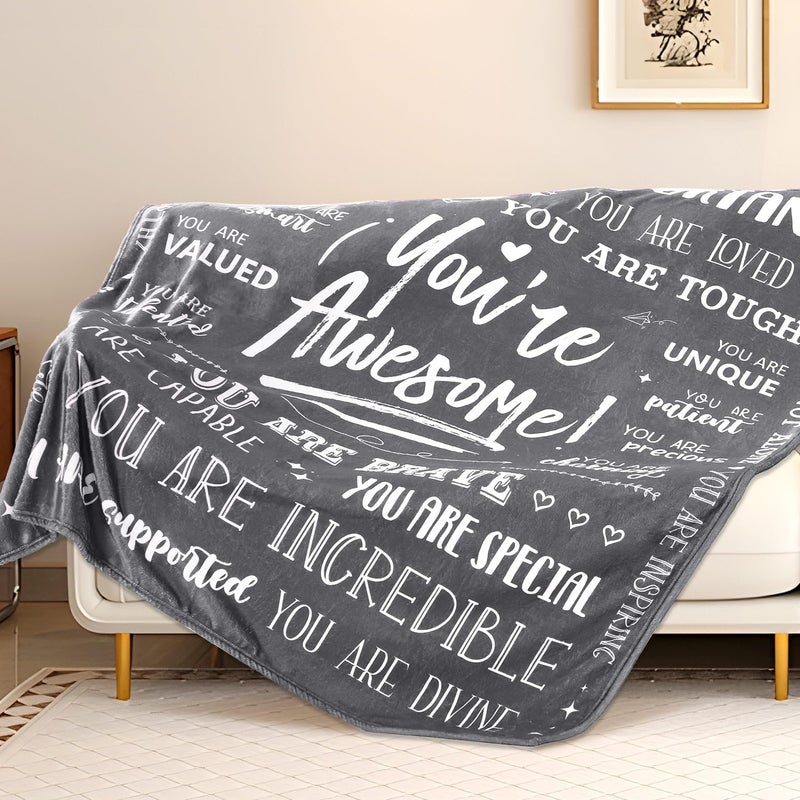 TenGlow Men Blanket Get Well Gifts for Men - You are Awesome 40"" x 50"" Soft Throw Blanket - Inspirational Gift for Him Thinking of You Friendship Feel Better After Surgery Gifts - Image 3