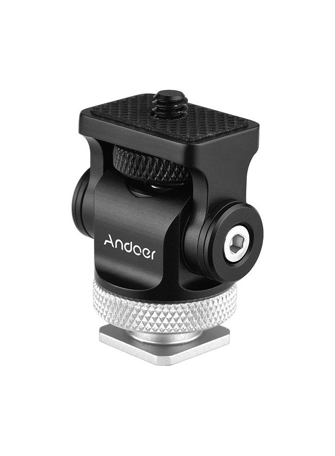 ANDOER 360° Rotatable Camera Monitor Cold Shoe Mount Adapter Head with 1/4-inch Interface Allen Wrench for Monitor LED Light Microphone Expansion Mounting  - Image 1