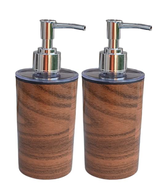 HARISTAR Liquid Soap Dispenser/Shampoo/Bottle Set with Pump for handwash in Bathroom, Kitchen Sink Chrome Finish top (Wooden line) - Image 2