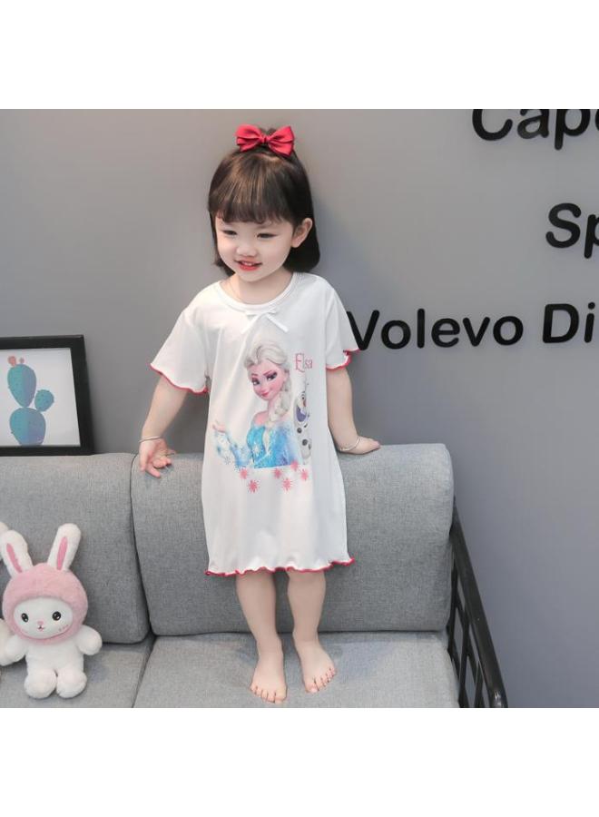 Girl's Nightdress Children's Pajamas Summer Thin Girl's Mermaid Princess Skirt Ice Silk Home Clothes