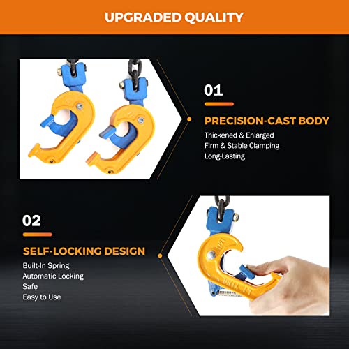 BEAMNOVA Upgraded Chain Drum Lifter 1 Ton / 2200lbs Loading Capacity for 55 Gallon Drums Forklift Hoist Crane Metal Plastic Barrel Double Lifting Chains, Double Hooks & Chains - Image 5