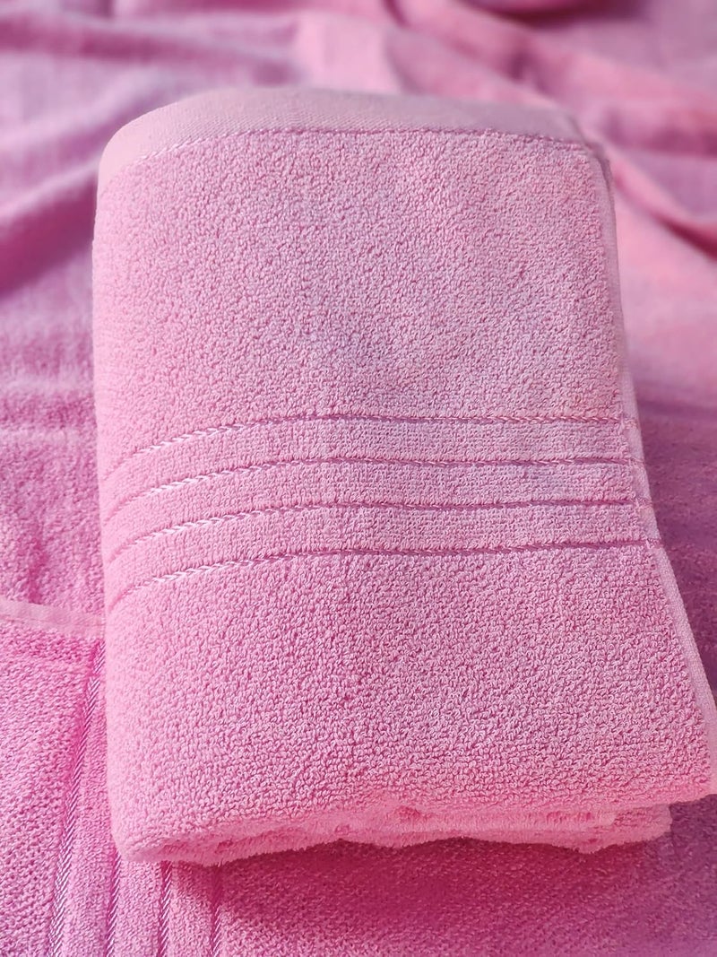 HASHIREX CRAFTof 1 Big Floral Design 36x72 inch XXXL Soft Quick Dry and Long Full Size 100 Pure Cotton Man and Women Bath Towel Color Pink