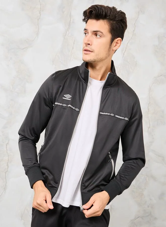 امبرو Logo Taping Detail Full Zip Sweatshirt