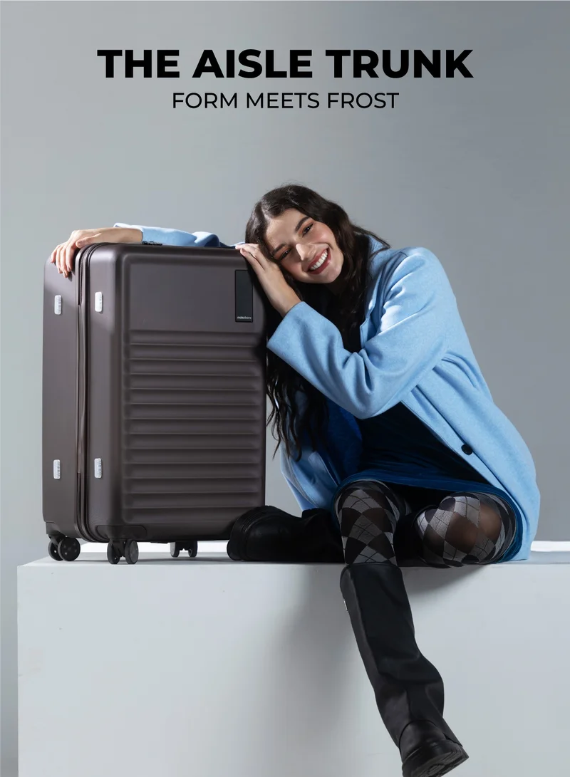 موكوبارا للتجارة ذ.م.م حقيبة سفر دائرية من البولي كربونات المتين - لون بني