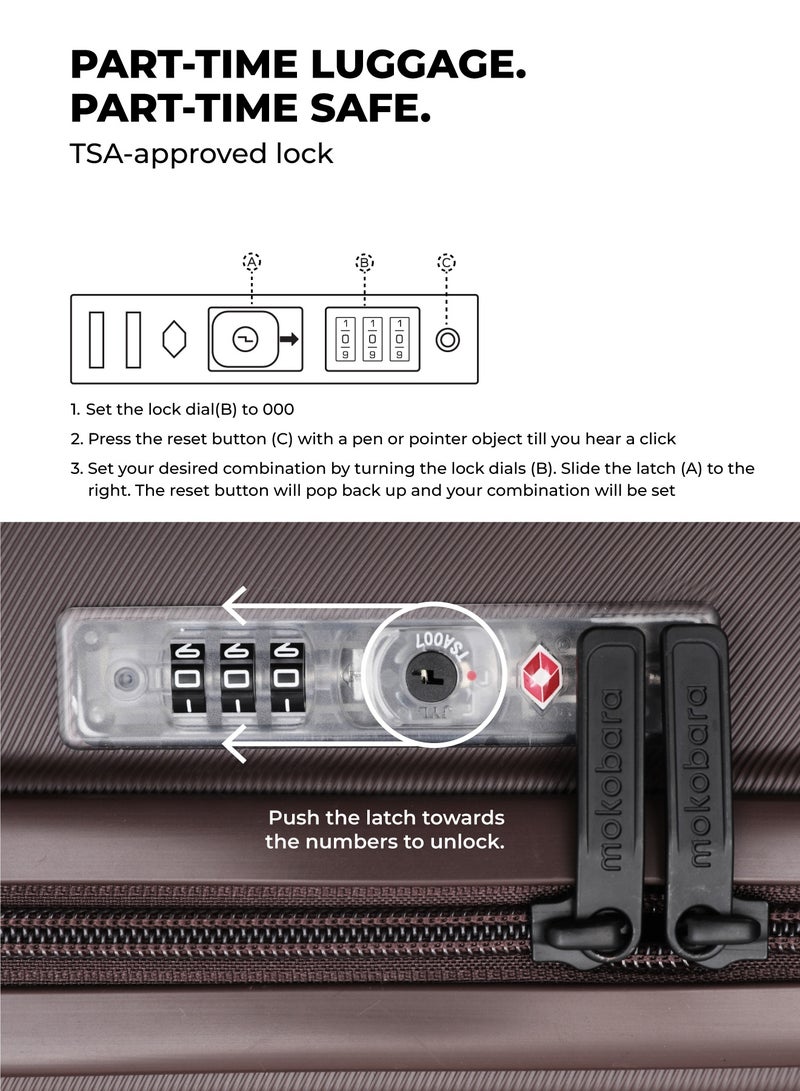 Mokobara The Aisle Trunk Check-In Luggage - Durable Polycarbonate Material | Cool Beans, Brown - Image 4