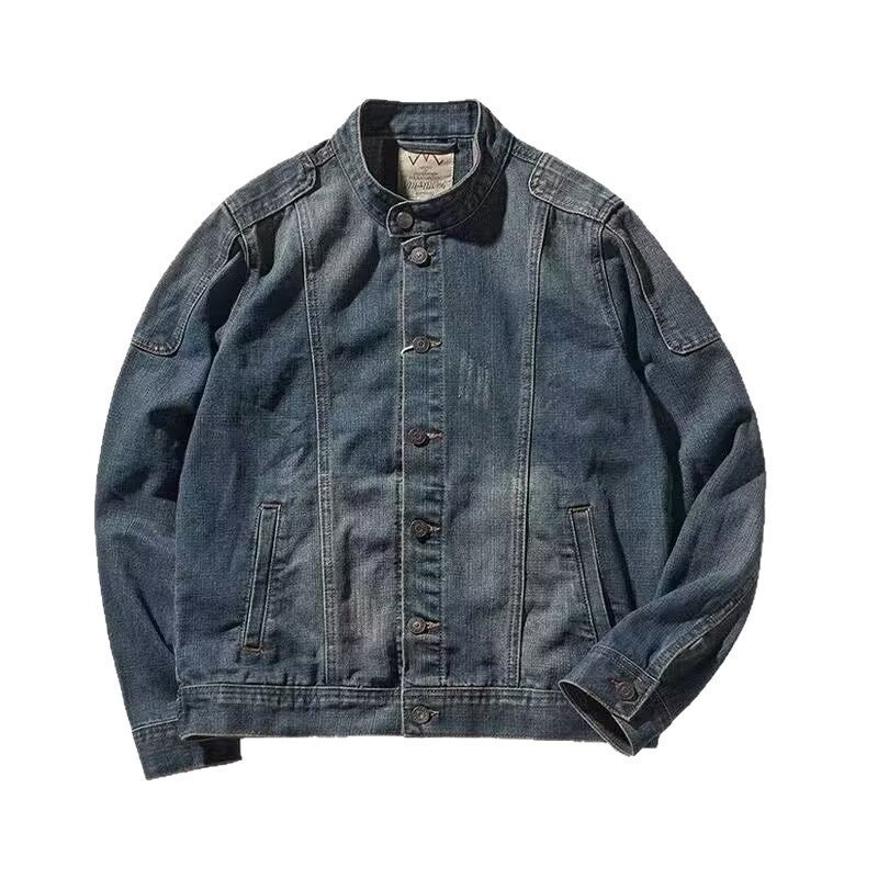 American Retro Versatile Denim Jacket For Men And Women, Motorcycle Trendy Brand Turn-Down Collar Loose Casual Top - Image 3