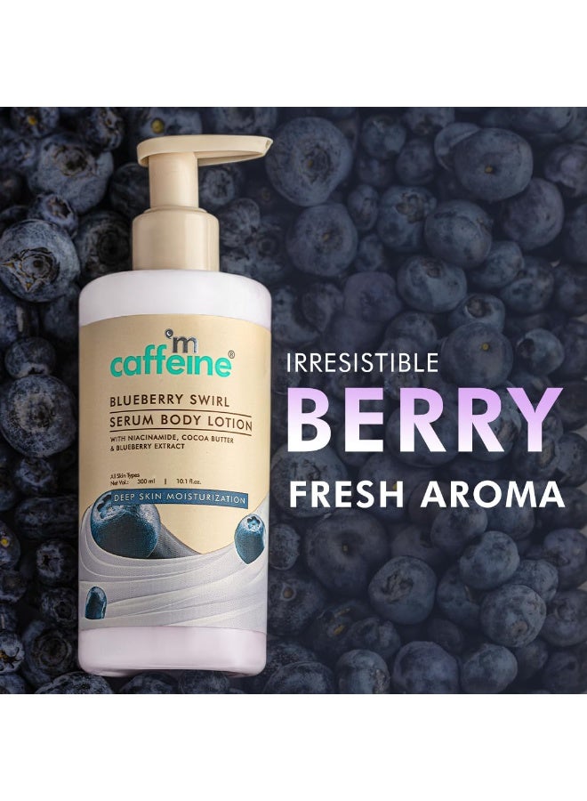 MCaffeine mcaffeine Blueberry Swirl Serum Body Lotion For Women And Men | Dry Skin | Lightweight Moisturizer, Non-Greasy & Non-Sticky | Body Lotion For Winter | Soft & Smooth Lotion For All Skin - 300Ml  - Image 4