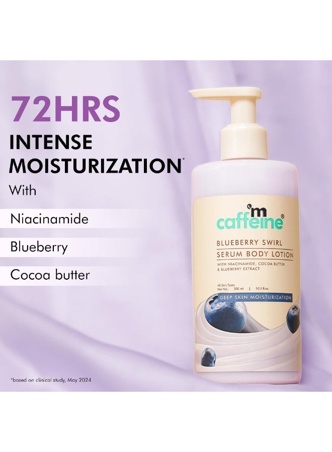 MCaffeine mcaffeine Blueberry Swirl Serum Body Lotion For Women And Men | Dry Skin | Lightweight Moisturizer, Non-Greasy & Non-Sticky | Body Lotion For Winter | Soft & Smooth Lotion For All Skin - 300Ml  - Image 5