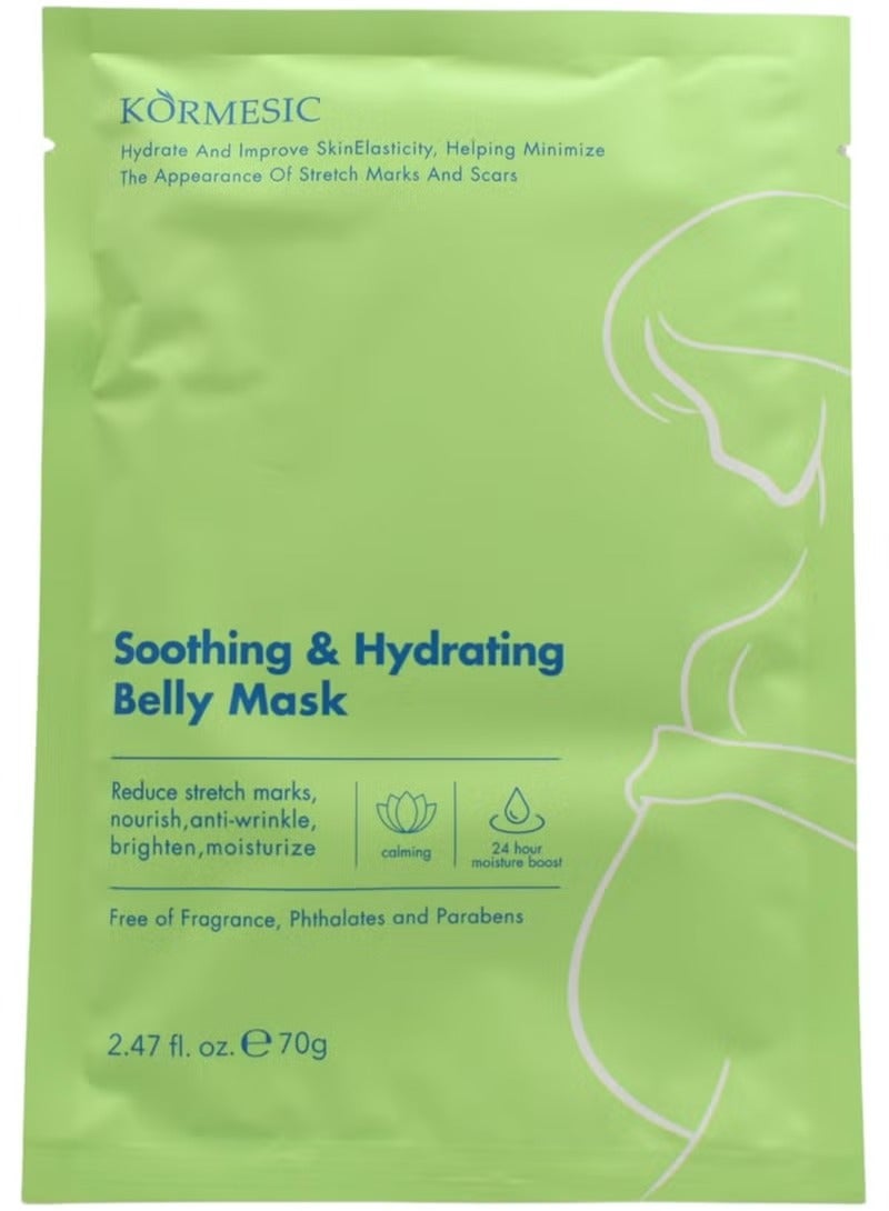 Kormesic مجموعة من 4 اقنعة بطن قماشية مرطبة ومهدئة ومضادة للتمدد كورميسيك - للحمل - ملاءة - - Image 2