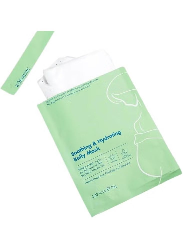 Kormesic مجموعة من 4 اقنعة بطن قماشية مرطبة ومهدئة ومضادة للتمدد كورميسيك - للحمل - ملاءة - - Image 3