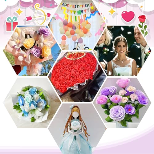 FYANER Crepe Paper Roll (9.8Inch x 8.2Ft/3Rolls),DIY Gift Crepe Paper Sheet Color Paper Flower Set for Birthday Decoration, Party Decoration and Wedding Decoration (Brown) - Image 5