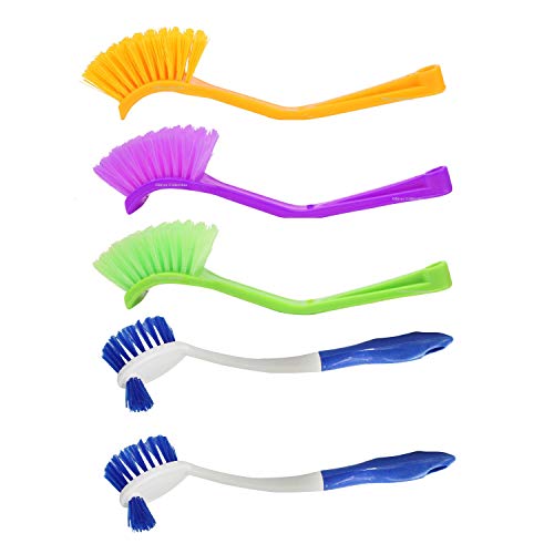 Glitter Collection Plastic Winberg 3 Small 2 Big Double Sided Wash Basin, Toilet Seat Brush, Multicolour -Set of 5 - Image 1
