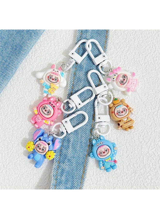 LABUBU Labubu Keychain Cute Cartoon Doll Girlish Cartoon Pendant Student Accessory  - Image 2