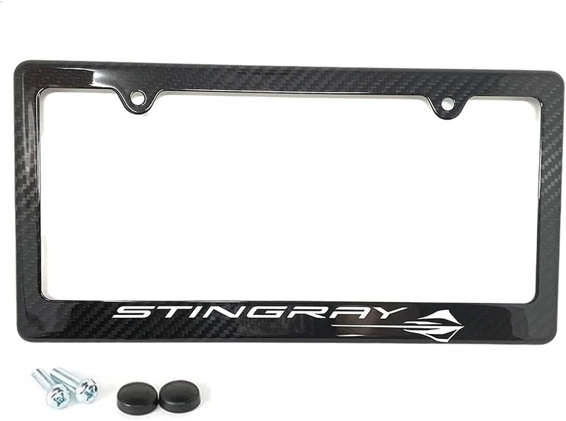 Davies Corvette West Coast Corvette C8 Carbon Fiber License Plate Frame (Stingray) - Image 1