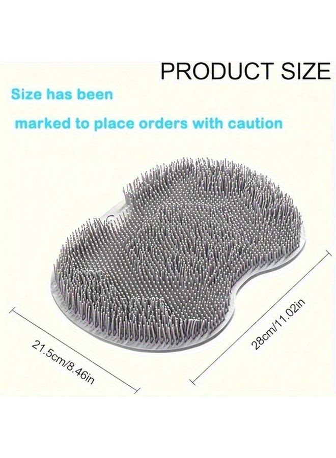 Grey Non Slip Suction Cup Foot Scrubber Pad With Soft Bristles For Home Bathroom Spa - Image 3