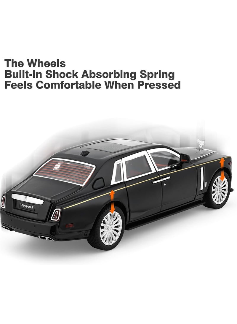 1:24 Scale Phantom Die-Cast Luxury Car Model – Alloy Toy Vehicle with Opening Doors, Lights, Sounds & Pull-Back Action  - Image 3
