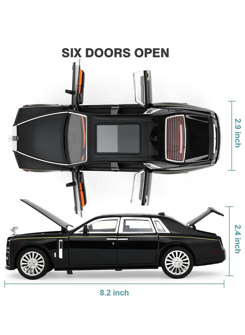 1:24 Scale Phantom Die-Cast Luxury Car Model – Alloy Toy Vehicle with Opening Doors, Lights, Sounds & Pull-Back Action  - Image 4
