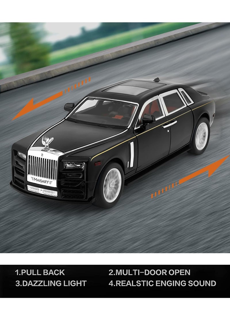 1:24 Scale Phantom Die-Cast Luxury Car Model – Alloy Toy Vehicle with Opening Doors, Lights, Sounds & Pull-Back Action  - Image 5