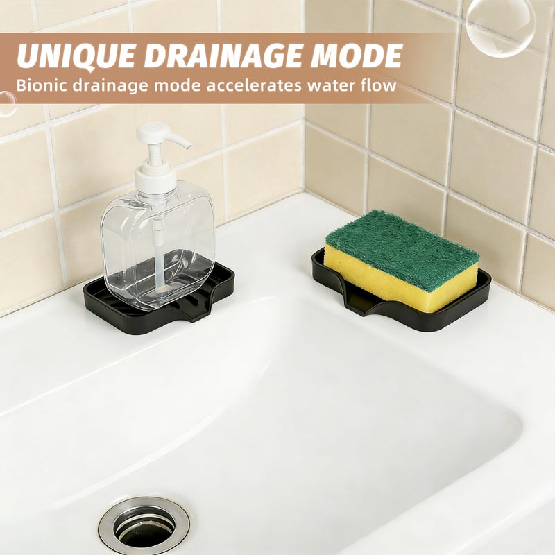 Emlim 2-Pack Self-Draining Silicone Soap Dish - Anti-Slip Bar Soap Holder for Shower, Bathroom & Kitchen - Image 3