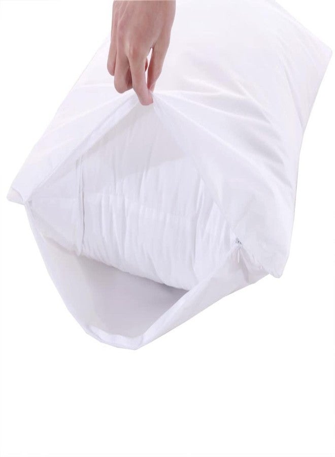 Royal Bedding واقيات وسائد بسحاب، تحمي من جميع السوائل، أغطية وسائد فاخرة مقاومة للماء بنسبة 100%، لون أبيض، مقاس كينج - Image 2