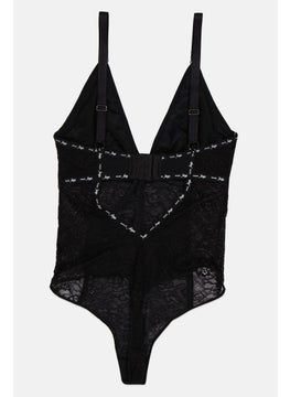 Women Textured Lace Non Padded Bodysuits, Black - pzsku/Z37B4DB1C19407532601AZ/45/_/1737642022/5018f5db-40e1-41a1-b638-a7e5f6d97694