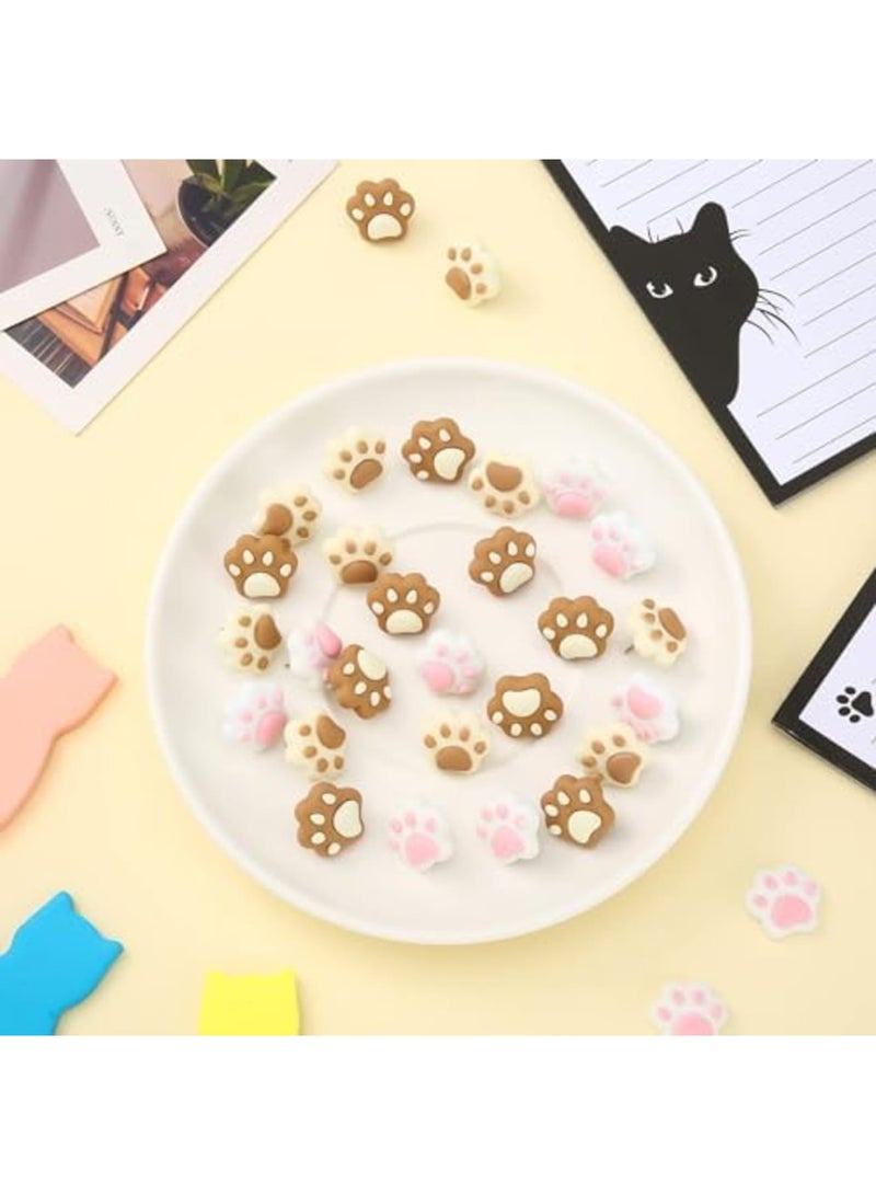 SYOSI Push Pins 30 PCS Cute Cat Paw Decorative Push Pins Cork Board Decorations Cute Thumb Tacks (Elegant Colors) - Image 5