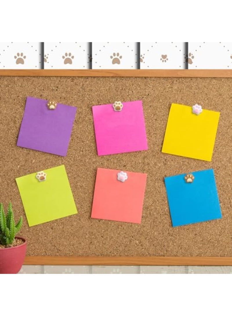 SYOSI Push Pins 30 PCS Cute Cat Paw Decorative Push Pins Cork Board Decorations Cute Thumb Tacks (Elegant Colors) - Image 4