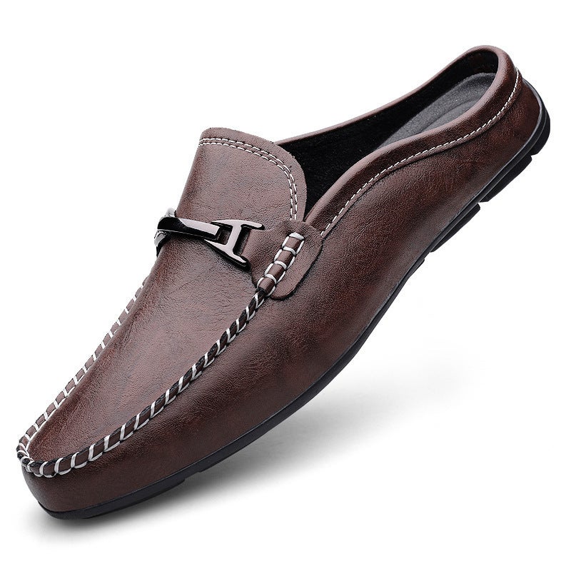 Men'S Large Size 49 Slip-On 48 Leather Casual Shoes 47 Slip-On Loafers 46 Leather Shoes Small Size 35 Backless Shoes - Image 1