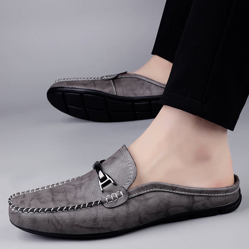 Men'S Large Size 49 Slip-On 48 Leather Casual Shoes 47 Slip-On Loafers 46 Leather Shoes Small Size 35 Backless Shoes - Image 3
