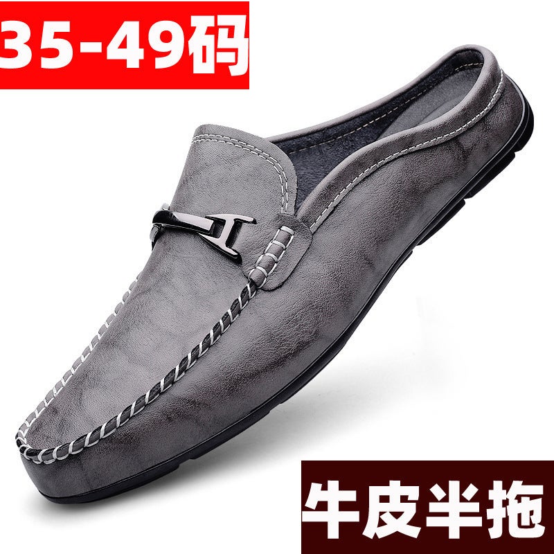 Men'S Large Size 49 Slip-On 48 Leather Casual Shoes 47 Slip-On Loafers 46 Leather Shoes Small Size 35 Backless Shoes - Image 2