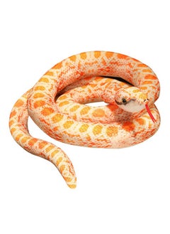 Snake Plush 7 Ft Long, Realistic Snake Stuffed Animal, Giant Snake Plush Toy, Prank Props Scare Toy, Kids Jungle Party Favor, Reticulated Python (Yellow Floral Python)